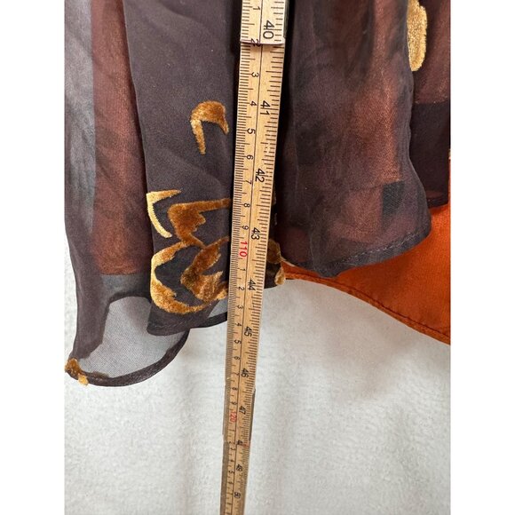 VTG Signature By Robbie Bee brown Floral Halter Dress 12 Silk Blend whimsy goth - Picture 8 of 10